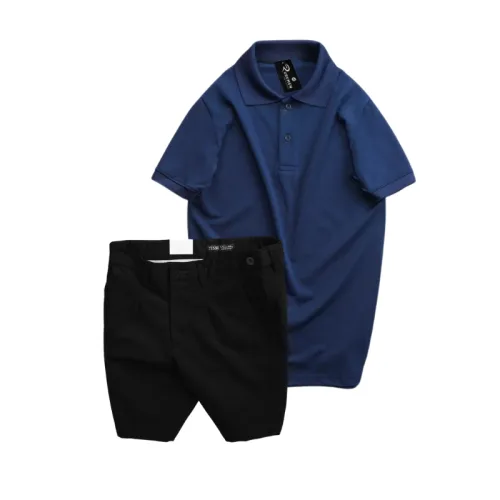 Set Bộ Nam - Áo Thun Nam Polo Cổ Bẻ Màu Trơn Đơn Giản Và Quần Short Kaki Co Giãn Phối Nút Cao Cấp (Có Size 36)