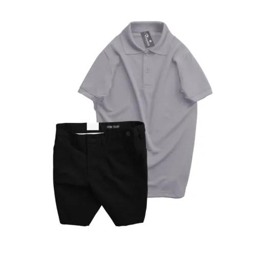Set Bộ Nam - Áo Thun Nam Polo Cổ Bẻ Màu Trơn Đơn Giản Và Quần Short Kaki Co Giãn Phối Nút Cao Cấp (Có Size 36)
