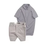 Set Bộ Nam - Áo Thun Nam Polo Cổ Bẻ Màu Trơn Đơn Giản Và Quần Short Kaki Co Giãn Phối Nút Cao Cấp (Có Size 36)