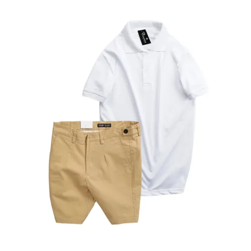 Set Bộ Nam - Áo Thun Nam Polo Cổ Bẻ Màu Trơn Đơn Giản Và Quần Short Kaki Co Giãn Phối Nút Cao Cấp (Có Size 36)