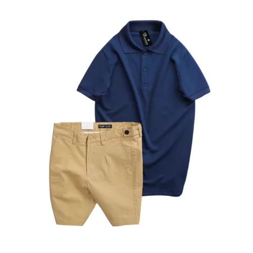Set Bộ Nam - Áo Thun Nam Polo Cổ Bẻ Màu Trơn Đơn Giản Và Quần Short Kaki Co Giãn Phối Nút Cao Cấp (Có Size 36)