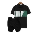 Set Bộ Nam - Áo Thun Nam Polo Cổ Bẻ Phối Họa Tiết Sọc Ngang Cá Sấu Poly - Quần Short Kaki Co Giãn Phối Nút Cao Cấp (Có Size 36)