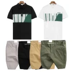 Set Bộ Nam - Áo Thun Nam Polo Cổ Bẻ Phối Họa Tiết Sọc Ngang Cá Sấu Poly - Quần Short Kaki Co Giãn Phối Nút Cao Cấp (Có Size 36)