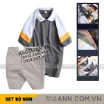 Set Bộ Nam - Áo Thun Nam Polo Cổ Bẻ Phối Màu Thêu Logo Trước Ngực Hey Boy Và Quần Short Kaki Co Giãn Phối Nút Cao Cấp (Có Size 36)