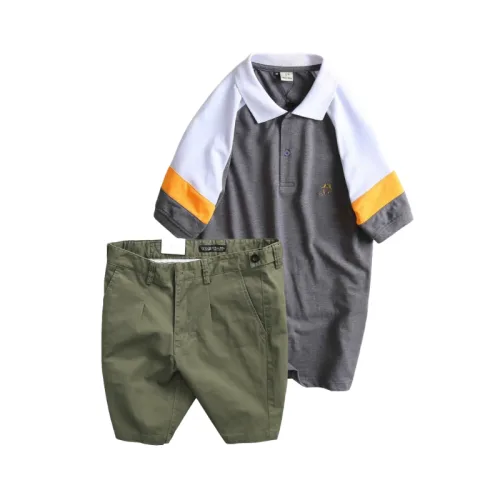 Set Bộ Nam - Áo Thun Nam Polo Cổ Bẻ Phối Màu Thêu Logo Trước Ngực Hey Boy Và Quần Short Kaki Co Giãn Phối Nút Cao Cấp (Có Size 36)