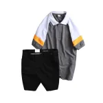 Set Bộ Nam - Áo Thun Nam Polo Cổ Bẻ Phối Màu Thêu Logo Trước Ngực Hey Boy Và Quần Short Kaki Co Giãn Phối Nút Cao Cấp (Có Size 36)