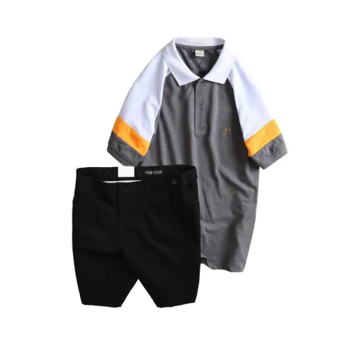 Set Bộ Nam - Áo Thun Nam Polo Cổ Bẻ Phối Màu Thêu Logo Trước Ngực Hey Boy Và Quần Short Kaki Co Giãn Phối Nút Cao Cấp (Có Size 36)
