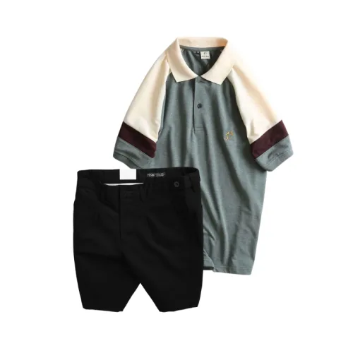 Set Bộ Nam - Áo Thun Nam Polo Cổ Bẻ Phối Màu Thêu Logo Trước Ngực Hey Boy Và Quần Short Kaki Co Giãn Phối Nút Cao Cấp (Có Size 36)