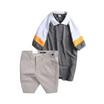 Set Bộ Nam - Áo Thun Nam Polo Cổ Bẻ Phối Màu Thêu Logo Trước Ngực Hey Boy Và Quần Short Kaki Co Giãn Phối Nút Cao Cấp (Có Size 36)
