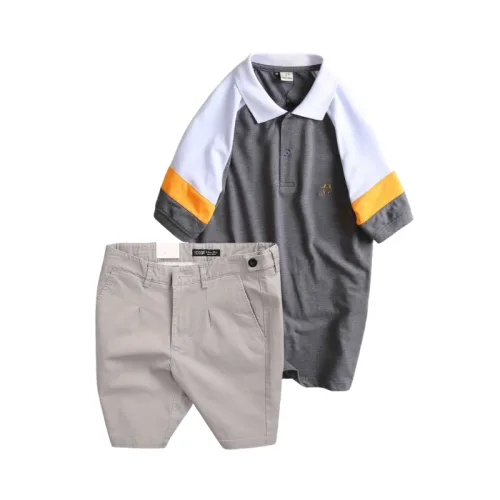 Set Bộ Nam - Áo Thun Nam Polo Cổ Bẻ Phối Màu Thêu Logo Trước Ngực Hey Boy Và Quần Short Kaki Co Giãn Phối Nút Cao Cấp (Có Size 36)