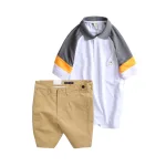 Set Bộ Nam - Áo Thun Nam Polo Cổ Bẻ Phối Màu Thêu Logo Trước Ngực Hey Boy Và Quần Short Kaki Co Giãn Phối Nút Cao Cấp (Có Size 36)