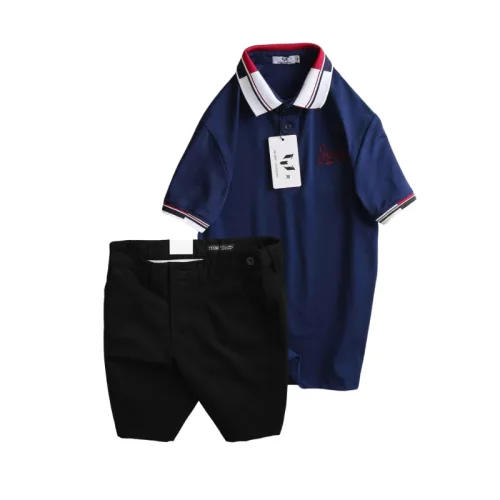 Set Bộ Nam - Áo Thun Nam Polo Cổ Bẻ Phối Sọc Thêu Logo Chữ Trước Ngực Bền Đẹp Và Quần Short Kaki Co Giãn Phối Nút Cao Cấp (Có Size 36)