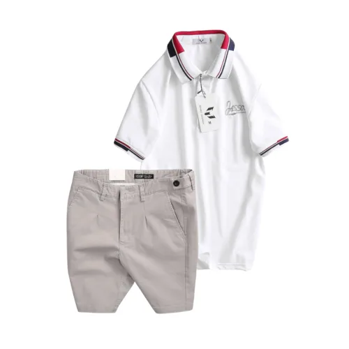 Set Bộ Nam - Áo Thun Nam Polo Cổ Bẻ Phối Sọc Thêu Logo Chữ Trước Ngực Bền Đẹp Và Quần Short Kaki Co Giãn Phối Nút Cao Cấp (Có Size 36)