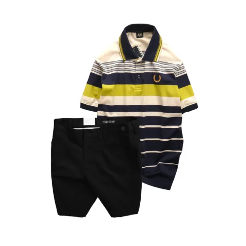 Set Bộ Nam - Áo Thun Nam Polo Cổ Bẻ Phối Sọc Vải Cotton Thêu Logo Hoàng Gia Và Quần Short Kaki Co Giãn Phối Nút Cao Cấp (Có Size 36)