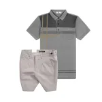Set Bộ Nam - Áo Thun Nam Polo Cổ Bẻ Sọc Nhuyễn Phối Túi Và Quần Short Kaki Co Giãn Phối Nút Cao Cấp (Có Size 36)