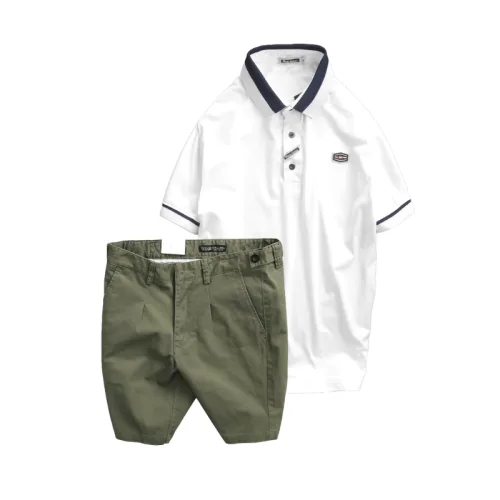 Set Bộ Nam - Áo Thun Nam Polo Cổ Bẻ Tay Ngắn Viển Bo - Quần Short Kaki Co Giãn Phối Nút Cao Cấp (Có Size 36)