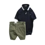 Set Bộ Nam - Áo Thun Nam Polo Cổ Bẻ Tay Ngắn Viển Bo - Quần Short Kaki Co Giãn Phối Nút Cao Cấp (Có Size 36)
