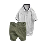 Set Bộ Nam - Áo Thun Nam Polo Cổ Bẻ Tay Ngắn Viển Bo - Quần Short Kaki Co Giãn Phối Nút Cao Cấp (Có Size 36)