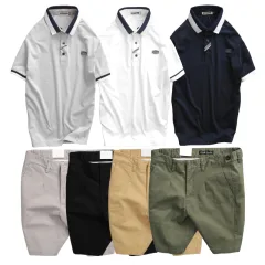 Set Bộ Nam - Áo Thun Nam Polo Cổ Bẻ Tay Ngắn Viển Bo - Quần Short Kaki Co Giãn Phối Nút Cao Cấp (Có Size 36)
