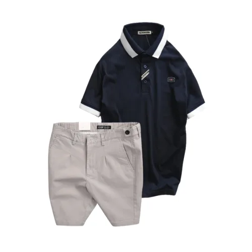 Set Bộ Nam - Áo Thun Nam Polo Cổ Bẻ Tay Ngắn Viển Bo - Quần Short Kaki Co Giãn Phối Nút Cao Cấp (Có Size 36)