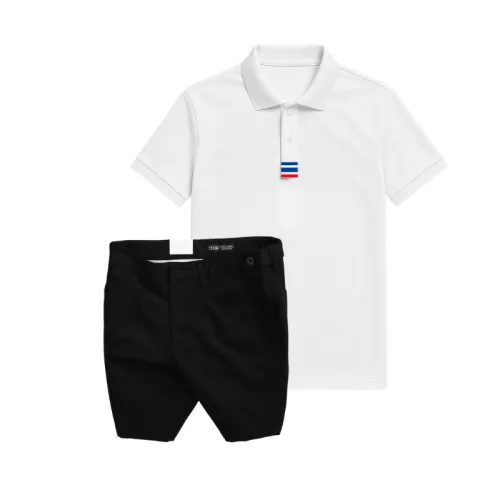 Set Bộ Nam - Áo Thun Nam Polo Cổ Bẻ Thêu 3 Sọc Đỏ Xanh Và Quần Short Kaki Co Giãn Phối Nút Cao Cấp (Có Size 36)