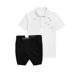 Set Bộ Nam - Áo Thun Nam Polo Cổ Bẻ Thêu Cá Mập Trước Ngực Và Quần Short Kaki Co Giãn Phối Nút Cao Cấp (Có Size 36)
