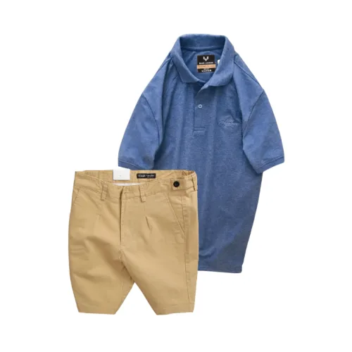 Set Bộ Nam - Áo Thun Nam Polo Cổ Bẻ Thêu Chữ Trước Ngực Cao Cấp Và Quần Short Kaki Co Giãn Phối Nút Cao Cấp (Có Size 36)