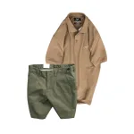 Set Bộ Nam - Áo Thun Nam Polo Cổ Bẻ Thêu Chữ Trước Ngực Cao Cấp Và Quần Short Kaki Co Giãn Phối Nút Cao Cấp (Có Size 36)