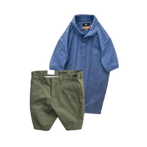 Set Bộ Nam - Áo Thun Nam Polo Cổ Bẻ Thêu Chữ Trước Ngực Cao Cấp Và Quần Short Kaki Co Giãn Phối Nút Cao Cấp (Có Size 36)