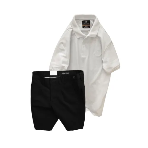 Set Bộ Nam - Áo Thun Nam Polo Cổ Bẻ Thêu Chữ Trước Ngực Cao Cấp Và Quần Short Kaki Co Giãn Phối Nút Cao Cấp (Có Size 36)
