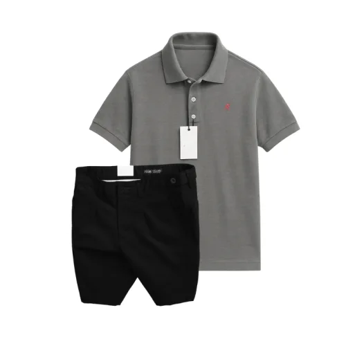 Set Bộ Nam - Áo Thun Nam Polo Cổ Bẻ Thêu Logo Chữ R Trước Ngực Và Quần Short Kaki Co Giãn Phối Nút Cao Cấp (Có Size 36)