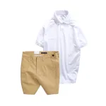 Set Bộ Nam - Áo Thun Nam Polo Cổ Bẻ Thêu Logo Trước Ngực Và Quần Short Kaki Co Giãn Phối Nút Cao Cấp (Có Size 36)