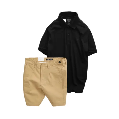 Set Bộ Nam - Áo Thun Nam Polo Cổ Bẻ Thêu Logo Trước Ngực Và Quần Short Kaki Co Giãn Phối Nút Cao Cấp (Có Size 36)
