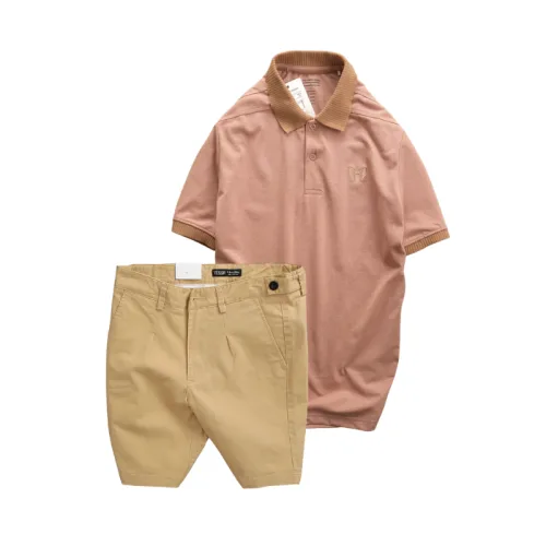 Set Bộ Nam - Áo Thun Nam Polo Cổ Bẻ Thêu Logo Trước Ngực Và Quần Short Kaki Co Giãn Phối Nút Cao Cấp (Có Size 36)