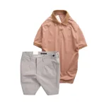 Set Bộ Nam - Áo Thun Nam Polo Cổ Bẻ Thêu Logo Trước Ngực Và Quần Short Kaki Co Giãn Phối Nút Cao Cấp (Có Size 36)