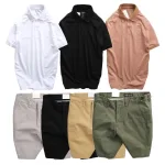 Set Bộ Nam - Áo Thun Nam Polo Cổ Bẻ Thêu Logo Trước Ngực Và Quần Short Kaki Co Giãn Phối Nút Cao Cấp (Có Size 36)