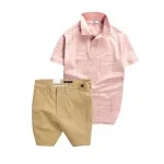Set Bộ Nam - Áo Thun Nam Polo Phối Hoạ Tiết Kẻ Sọc Và Quần Short Kaki Co Giãn Phối Nút Cao Cấp (Có Size 36)