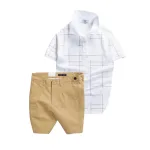 Set Bộ Nam - Áo Thun Nam Polo Phối Hoạ Tiết Kẻ Sọc Và Quần Short Kaki Co Giãn Phối Nút Cao Cấp (Có Size 36)