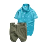 Set Bộ Nam - Áo Thun Nam Polo Phối Hoạ Tiết Kẻ Sọc Và Quần Short Kaki Co Giãn Phối Nút Cao Cấp (Có Size 36)