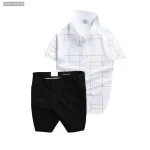 Set Bộ Nam - Áo Thun Nam Polo Phối Hoạ Tiết Kẻ Sọc Và Quần Short Kaki Co Giãn Phối Nút Cao Cấp (Có Size 36)