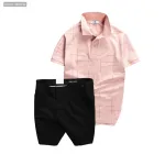 Set Bộ Nam - Áo Thun Nam Polo Phối Hoạ Tiết Kẻ Sọc Và Quần Short Kaki Co Giãn Phối Nút Cao Cấp (Có Size 36)