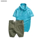 Set Bộ Nam - Áo Thun Nam Polo Phối Hoạ Tiết Kẻ Sọc Và Quần Short Kaki Co Giãn Phối Nút Cao Cấp (Có Size 36)