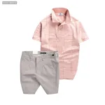 Set Bộ Nam - Áo Thun Nam Polo Phối Hoạ Tiết Kẻ Sọc Và Quần Short Kaki Co Giãn Phối Nút Cao Cấp (Có Size 36)