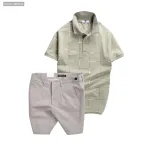 Set Bộ Nam - Áo Thun Nam Polo Phối Hoạ Tiết Kẻ Sọc Và Quần Short Kaki Co Giãn Phối Nút Cao Cấp (Có Size 36)