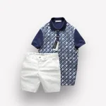 Set Bộ Nam Áo Thun Polo Cổ Bẻ Pack Hourse In Chữ HP Phối Quần Short Kaki Rurumen Cao Cấp