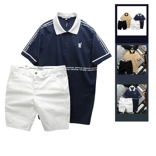 Set Bộ Nam Áo Thun Polo In Logo Trước Ngực + Quần Short Kaki Nam Cao Cấp (Có Size 3X)