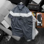 Set Bộ Nam Pack Horse Áo Thun Polo Sọc Ngang Quần Short Thể Thao