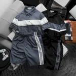 Set Bộ Nam Pack Horse Áo Thun Polo Sọc Ngang Quần Short Thể Thao