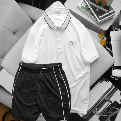 Set Bộ Nam Quần Short Áo Cổ Bẻ Phối Tag