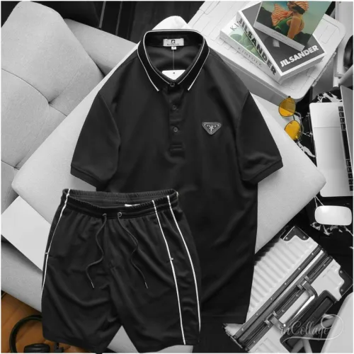 Set Bộ Nam Quần Short Áo Cổ Bẻ Phối Tag